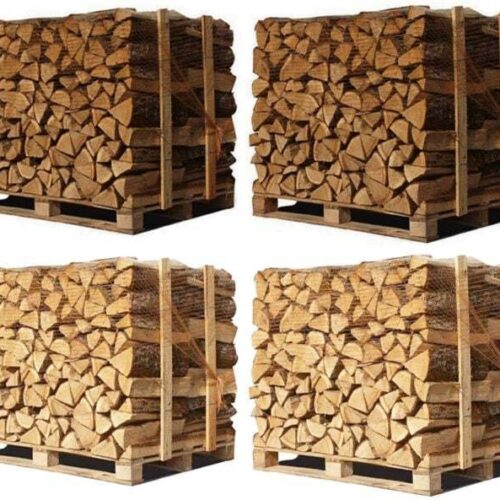 4 paletes (2 de carvalho branco + 2 de faia/carpa) – toras de 40 cm